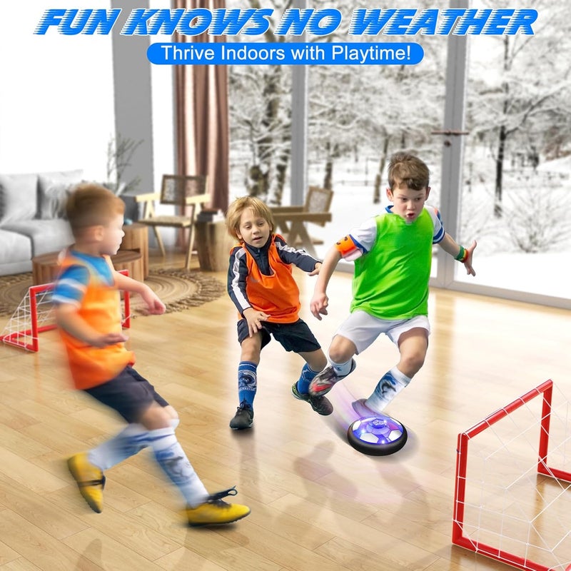 Ancesfun 2 in 1 Hover Soccer Ball Set, USB Rechargeable Air Power Soccer Kids Toys with LED Lights and Foam Bumper Protection, 2 Goals for Boys and Girls Ages 3 4 5 6 7 8-12 Indoor/Outdoor Games - Image 3